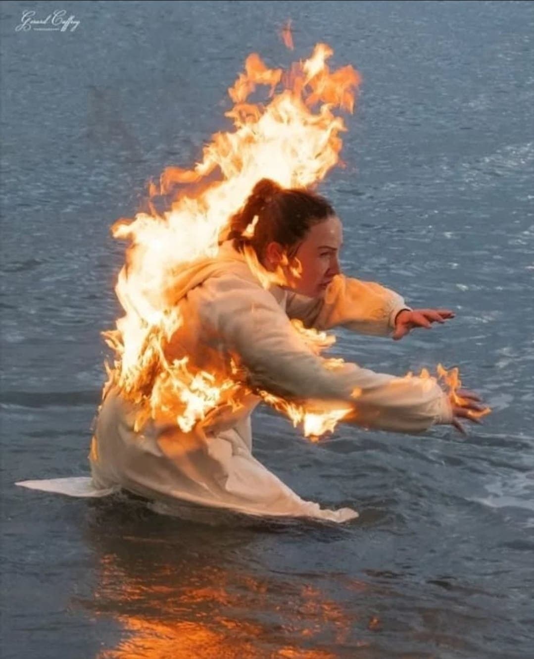 Burn into water