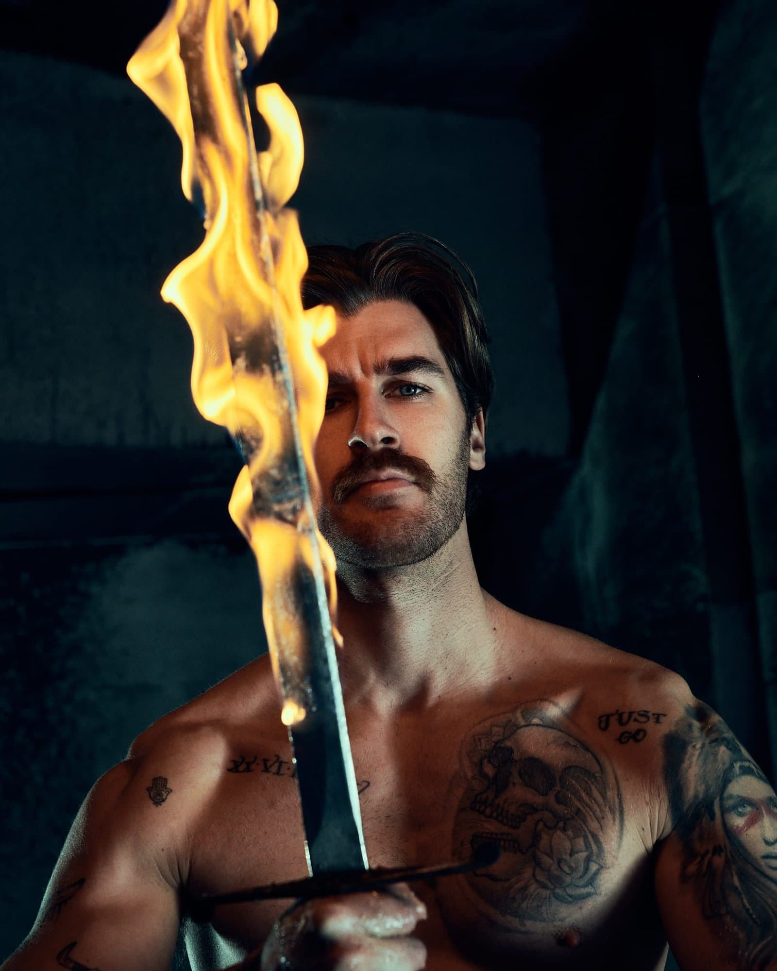 Flaming sword