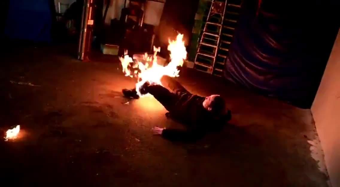 Burn into a fall
